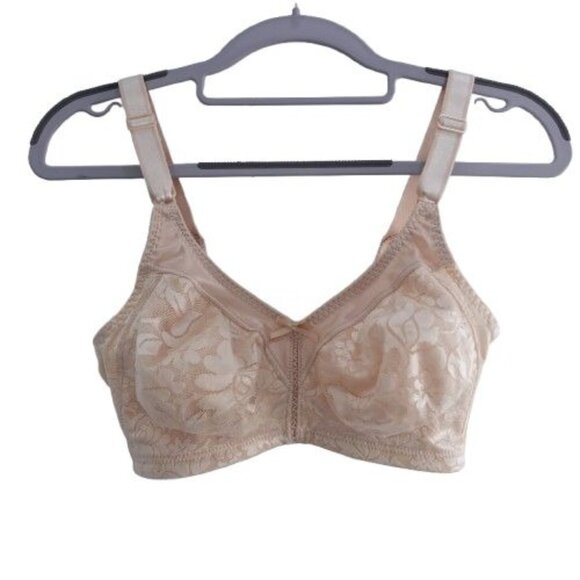 Bali Double Support Spa Closure Wireless Bra Tan Beige Size 34D 3372 - Picture 1 of 7